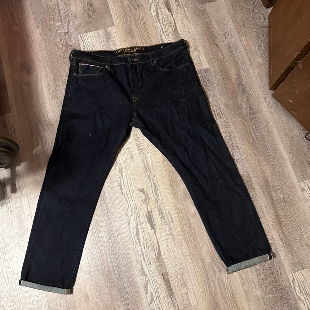 American Eagle Outfitters Men’s Black Slim-Straight Jeans